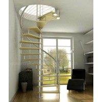Modern Custom Spiral Staircases with Stainless Steel Baluster&Wooden Tread