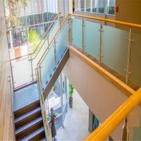 Floor Mount Stainless Steel Glass Railing with Square Tube