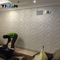 2019 Wall Art Decorative PVC Material White Wave Design PVC 3D Wall Panel