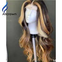 Alicrown Ombre 13*6 150% Density Lace Front Human Hair Wigs for Women Middle Ration Pre-Plucked Wigs