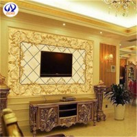 3D Stereo Wallpaper Living Room Bedroom TV Background Wallpaper Simple European Gold Soft Bag Large