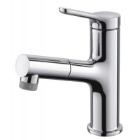 Chrome Plated 35mm Ceramic Cartridge Single Handle Pull-out Basin Faucet