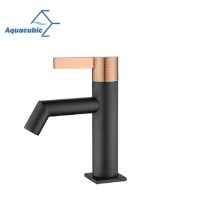 Aquacubic Cupc Certified Brass Body Single Handle Save Water Tuned Color (Matte Black and Rose Gold)