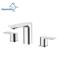 Aquacubic New Design Lead Free Widespread Cupc Certified Brass Body Double Handle Basin Faucet (AF51