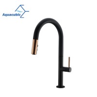 Aquacubic High End Cupc Certified Pull Down Tuned Color (Matte Black and Rose Gold) Single Hole Kitc