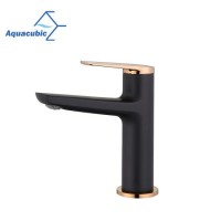 Aquacubic High Quality Single Hole Tuned Color (Matte Black and Rose Gold) Cupc Basin Faucet (AF1110