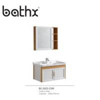 Modern Bathroom Furniture Aluminum Series Bathroom Vanity Ceramic Wash Basin with Mirror Cabinet