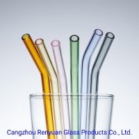 Factory Wholesale Reusable Pure Color Borosilicate Glass Straws