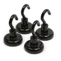 High Performance Neodymium Pot Magnet with Black Painting and Detachable Hook