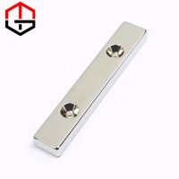N42 Two Countersunk Holes Block Neodymium Magnets NdFeB Magnets
