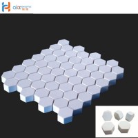 Hex Hexagon High Alumina Wear Resistant Nylon Net Ceramic Tile