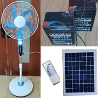 12V Acdc Solar Rechargeable Fan with LED/USB Output/ Remote Control