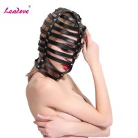 Head Restraints Harness Mask Bdsm Bondage Gimp Leather Padded Hood Blindfold Cosplay Sex Toys Sexy C
