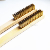 Long Wood Handle Heavy Duty Brass Wire Cleaning Brush