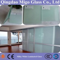 3mm+3mm Milky White Laminated Glass for Interior Silding Door