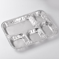Rectangular Disposable Pollution-Free Three Compartment Aluminium Foil Lunch Box Compartment Lunch B