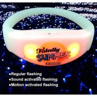 Custom Logo Party Favor Sound Activated LED Silicone Bracelet  Concert Motion Activated LED Wristban