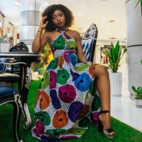 2021 Wholesale Fashion Custom African Kitenge Dress Designs Plus Size off-Shoulder 100% Cotton Women