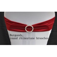 Burgundy Expand Bands with Rhinestone Brooches Lycra Bands Stretch Bands