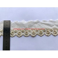 New Apparel Accessrory Gold Lurex Cotton Lace