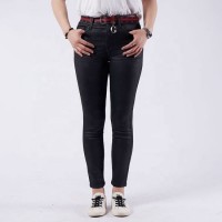 Complete Production Chain Black MID Waist Washed Women Jeans Trousers Skinny