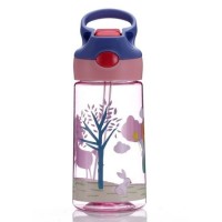 450ml Leak Proof BPA Free Tritan Travel Outdoor Sports Kids Water Bottles with Straw and Handle