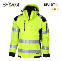 2020 Water Proof Heavy Duty Oxford 3 in 1 Jacket Fleece Inner Class 3 Hi Vis Safety Jacket with Zipp