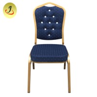 Wholesale Aluminum Blue & Gold Stackable Banquet Chair for Sale