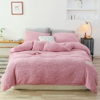 Winter Cashmere Bedding Sets Coral Fleece Flannel Bedding Pure Thickened Villi Quilt Cover Bed Sheet