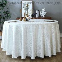 Polyester High-Grade Jacquard Round Table Cloth for European Luxury Restaurant