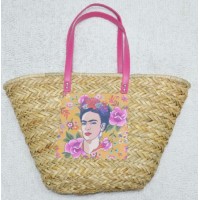 BSCI Eco-Friendly Large Straw Shopping Tote Bag PU Handle