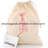 Promotional Custom Printed Plain Calico Travel Shoe Storage Dust Packing Bag Large 100% Natural Orga