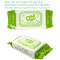 Baby High Grade Nonwoven Cotton Aloe Extractive&Ve Baby Wet Soft Wipes