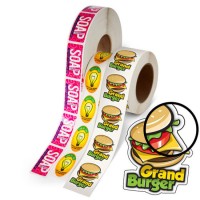 Factory Price Food Package Label Sticker Die Cut Hamburger Stickers Pet Products Labels Popular Desi