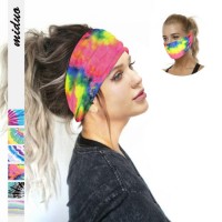 Fashion Hairband Outdoor Sports Headband Multi-Function Dust Proof Digital Printing Tie-Dye Women Ba