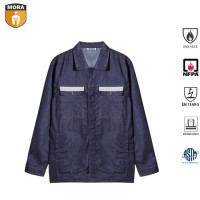 Men's 100% Fr Cotton Customized Safety Outdoor Comfortable Flame Resistant Work Uniforms with R