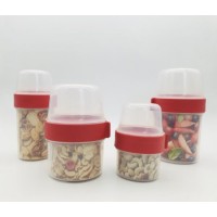 560ml/19oz Plastic Double-Layer Box Snack Sealed Box Portable Fruit Yogurt Box Storage Tank