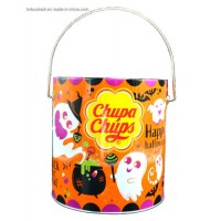 Beautiful Cute Candy and Lollipop Tin Bucket with Handle and Lid