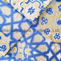 China Luxury Home Textile Polyester Linen Jacquard Woven Mattress Ticking Upholstery Fabric for Sofa