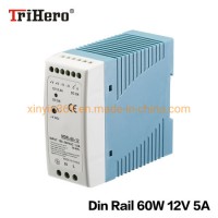 DIN Rail Plastic Enclosure 60W 120VAC to 12VDC Switching Power Supply