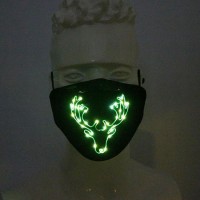 Linli Christmas Holidays Light up Mask Customized Design Pattern LED Facemasks for Music Party