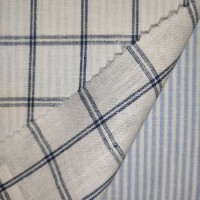 Linen Viscose Check Yarn Dyed Shirts Fabric