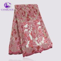 High Quality Heavy African Sequins Lace Embroidered Fabric for Garment