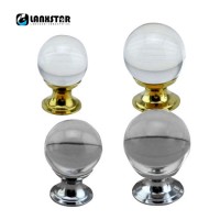 New Decoration Style Clear White Round Crystal Glass with Zinc Alloy Hardware in Chrome Door Knobs