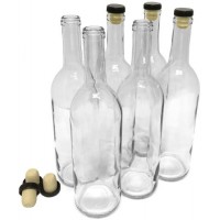 Wine Bottles with Corks  Clear  750m