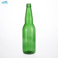 600ml Green Beer Bottle with Crown Finish Round Style