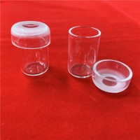 Melting Cylindrical Clear Silica Quartz Crucibles with Cover