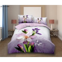 3D Print Polyester Bedding Sets Floral Design Polyester Bed Linen