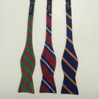 Men's High Quality Stripe Design Woven Silk Self Bow Ties