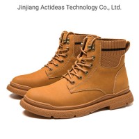 New Arrivals 2020 High Quality Fashion Brown Leather Ankle Men Boots Men Shoes